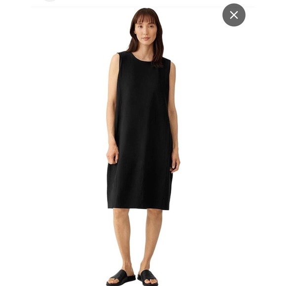 Eileen Fisher Dresses & Skirts - Eileen Fisher T-shirt Dress Size Medium Black Sleeveless Organic Cotton Minimal